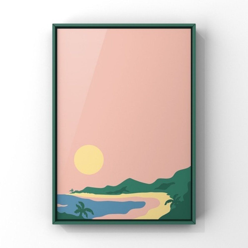 Modern boho landscape abstract wall art print